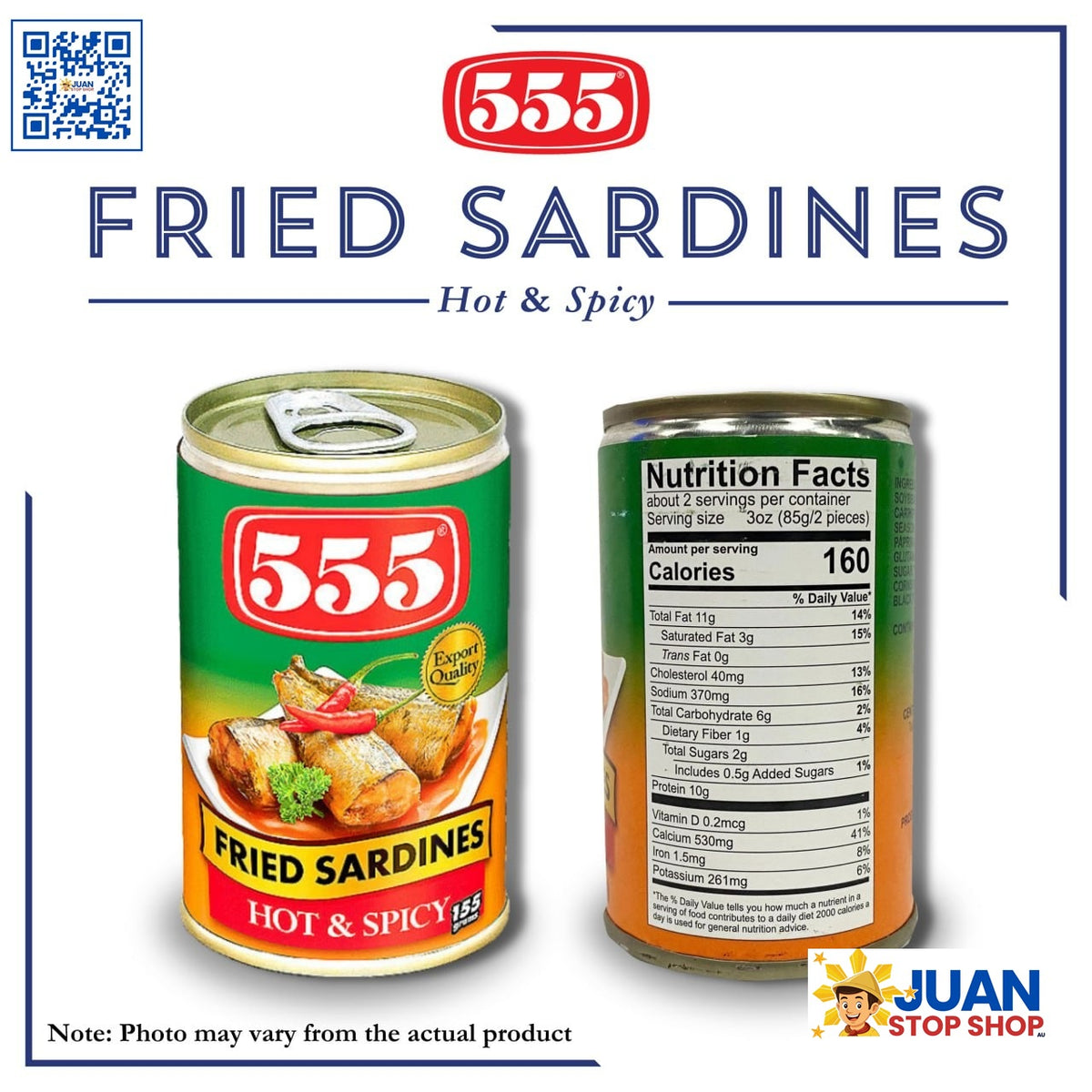 555 FRIED SARDINES IN HOT & SPICY 155G