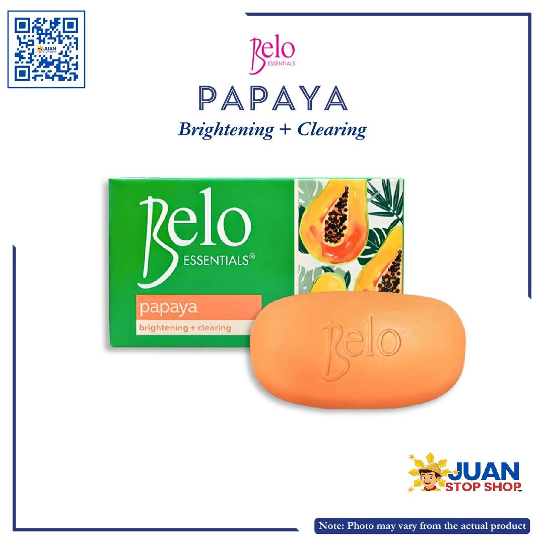 BELO ESSENTIAL PAPAYA BRIGHTENING BAR SOAP GREEN 135G