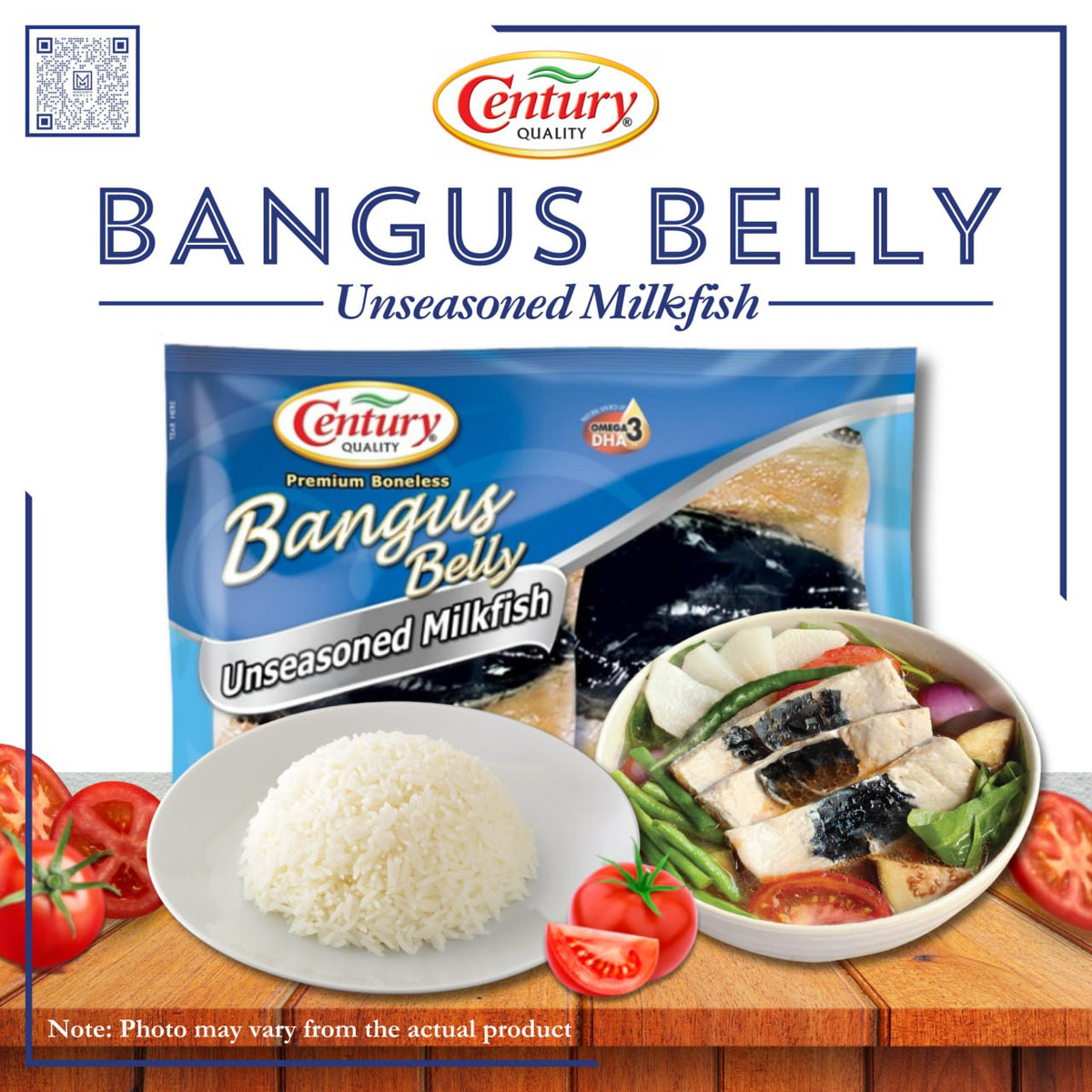 CENTURY MILKFISH UNSEASONED BELLY 400G (FISH107)