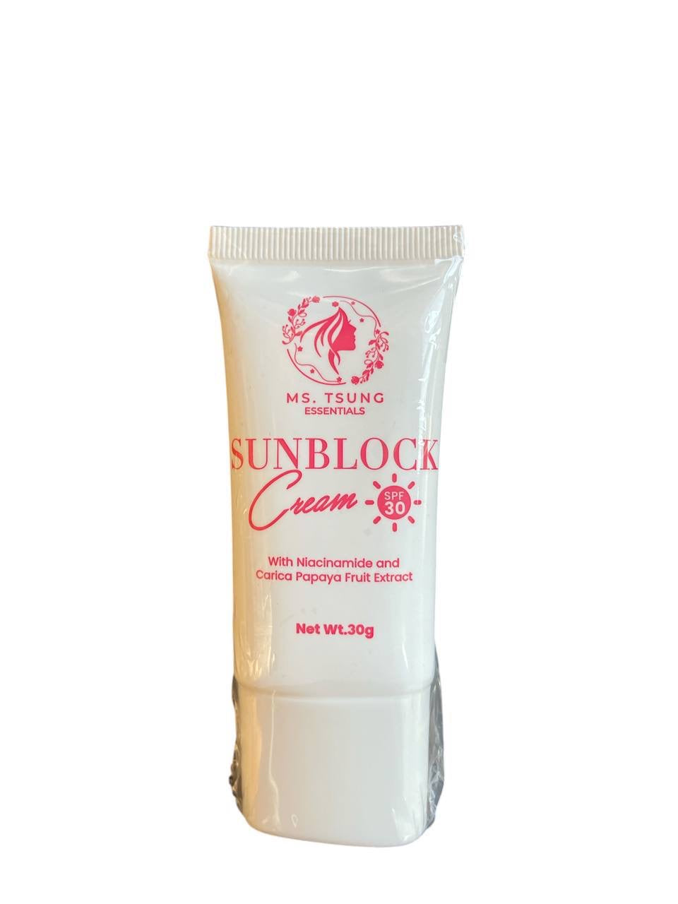 MS. TSUNG ESSENTIALS SUNBLOCK CREAM SPF30 30G NIACINAMIDE+CARICAPAPAYAEXTRACT (BBD 09/2027)