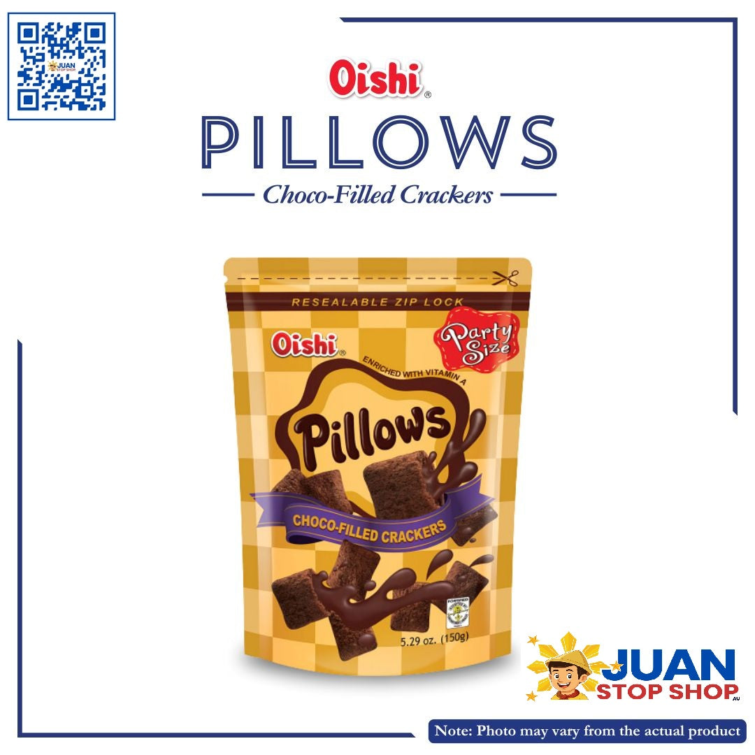 OISHI PILLOWS CHOCO-FILLED CRACKERS 150g