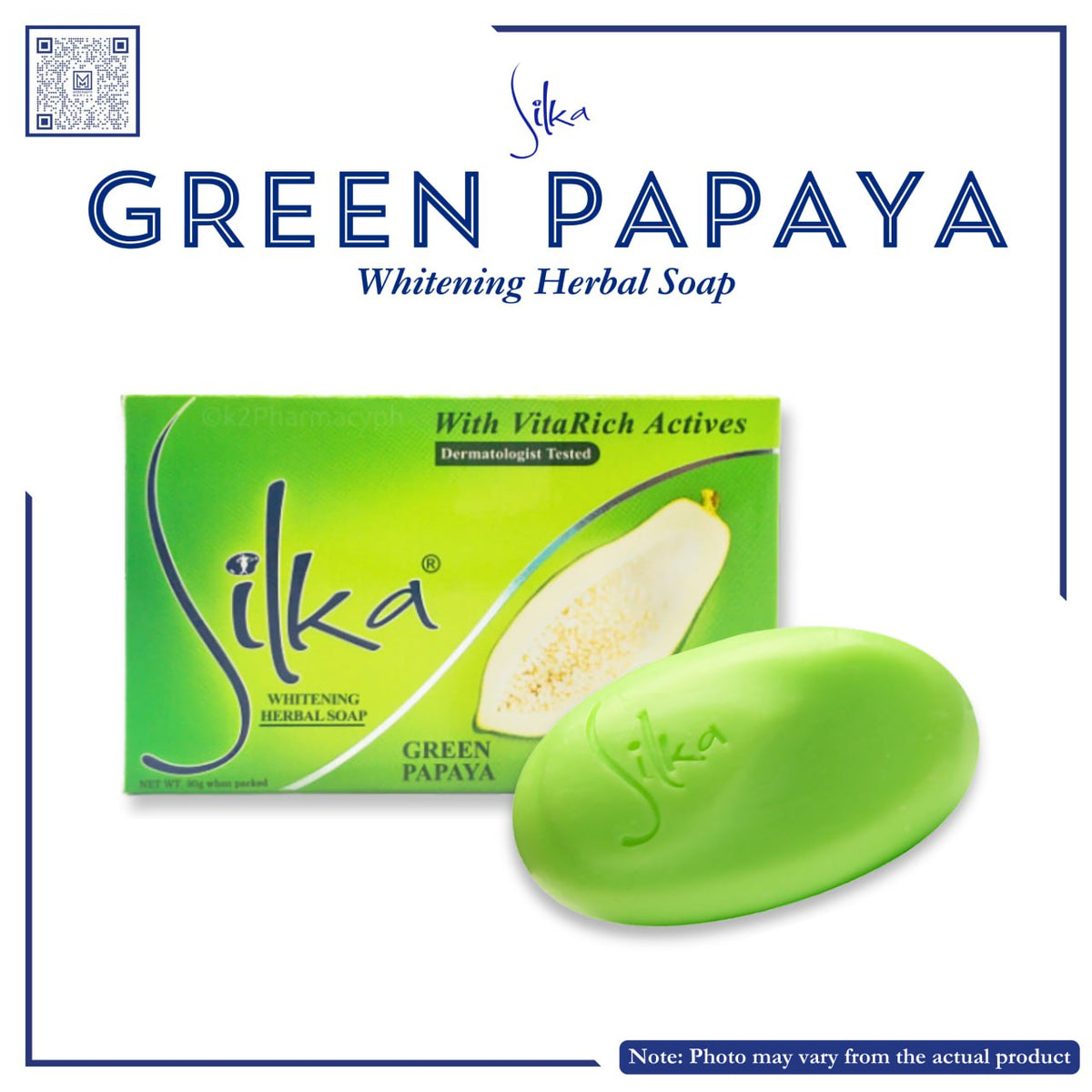 SILKA WHITENING SOAP GREEN PAPAYA 135aG