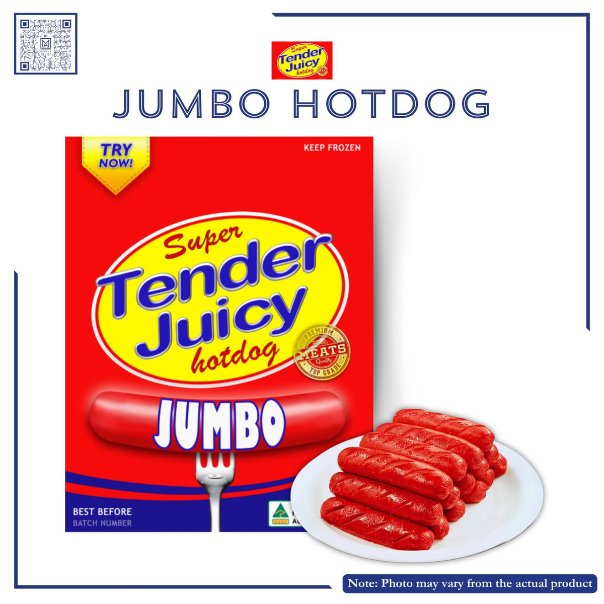 SUPER TENDER JUICY JUMBO HOTDOG 1KG