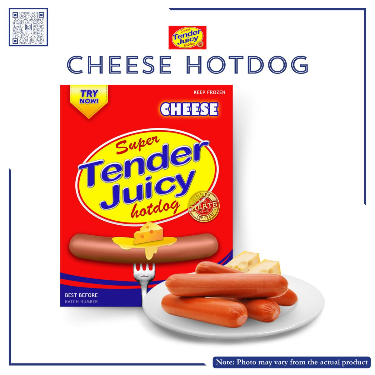TENDER JUICY HOTDOG CHEESE 500G