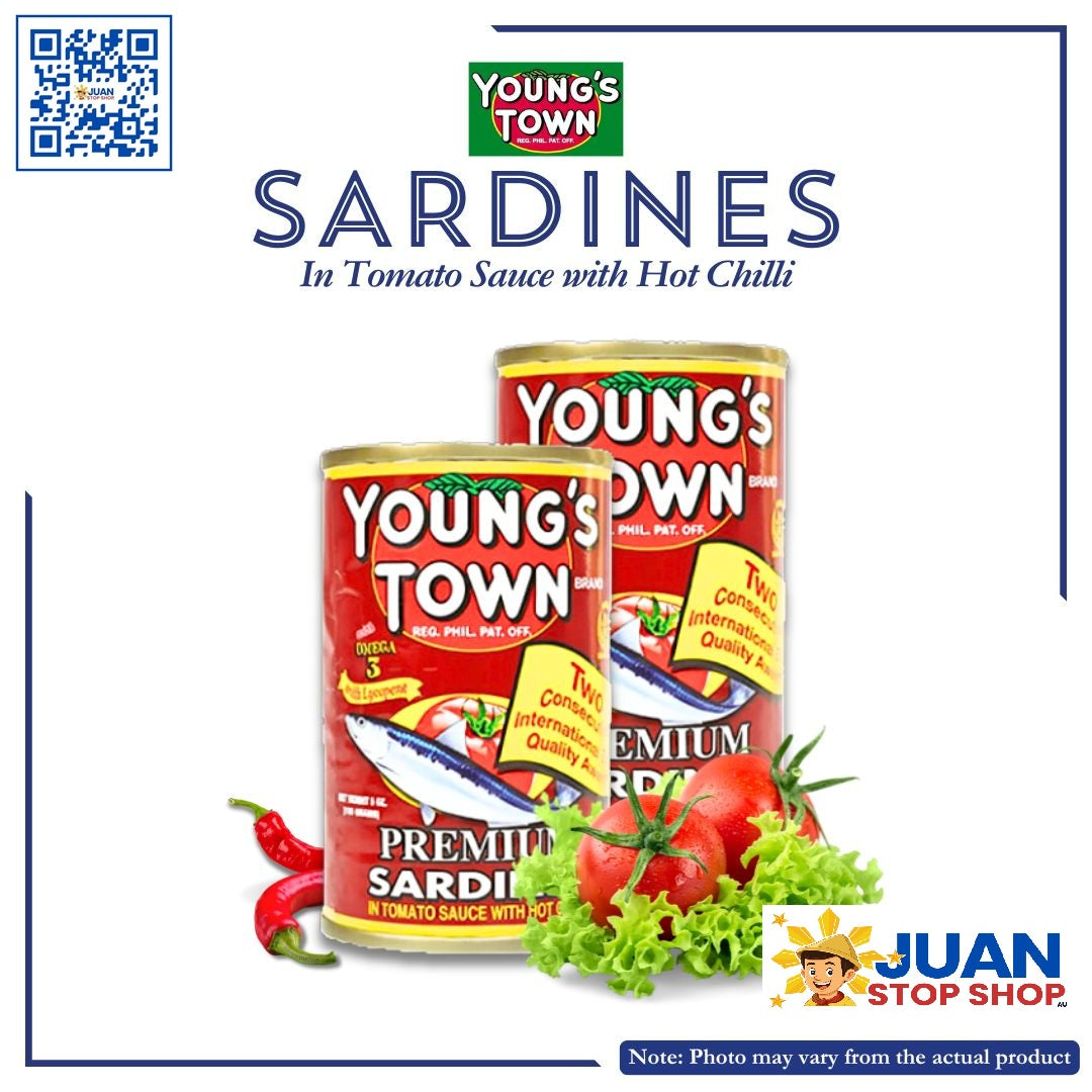 YOUNG’S TOWN SARDINES N TOMATO SAUCE WITH HOT CHILI
