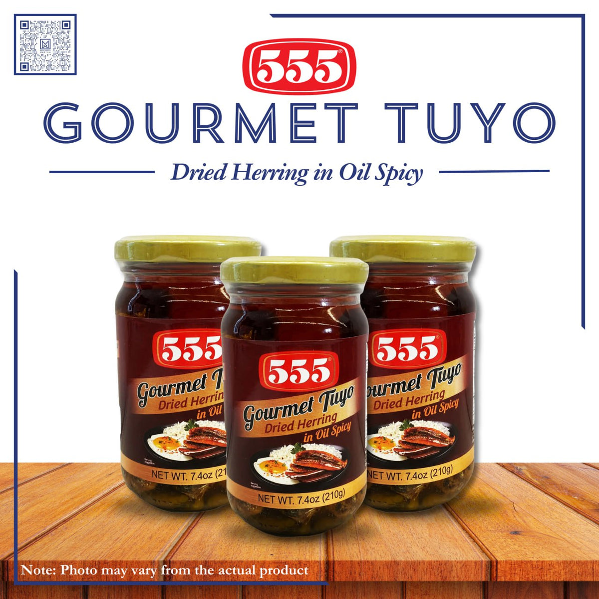 555 GOURMET TUYO DRIED HERRING IN OIL SPICY (210g)