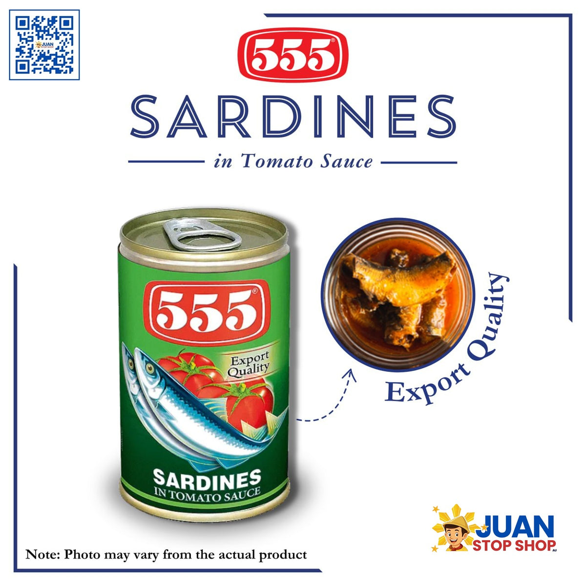 555 SARDINES IN TOMATO SAUCE GREEN (SMALL CANS) 155G