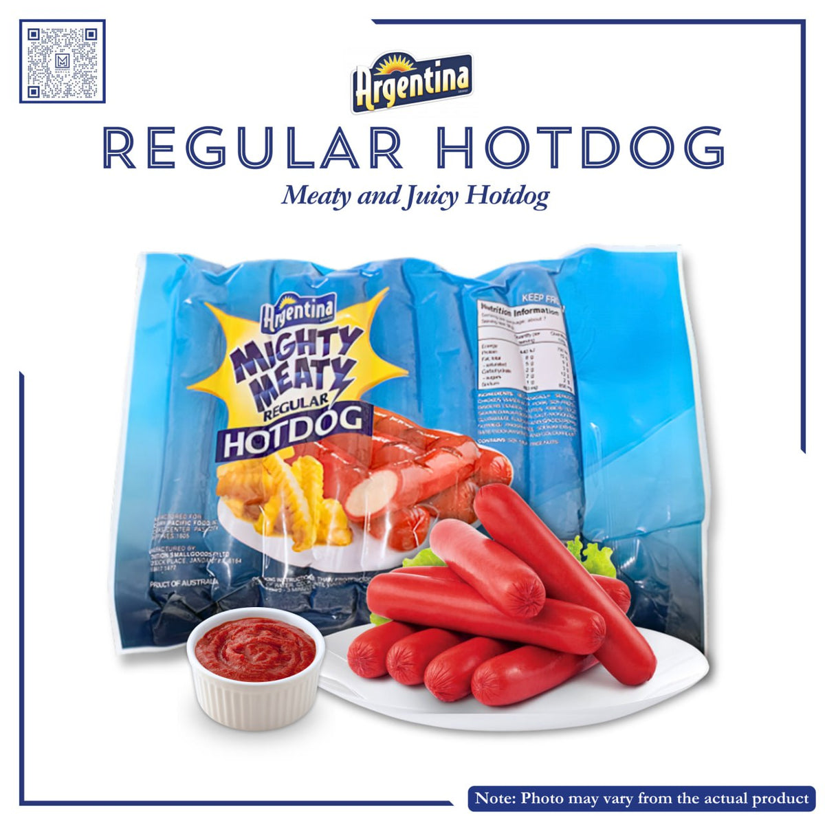 ARGENTINA MIGHTY MEATY RED HOTDOG 375G