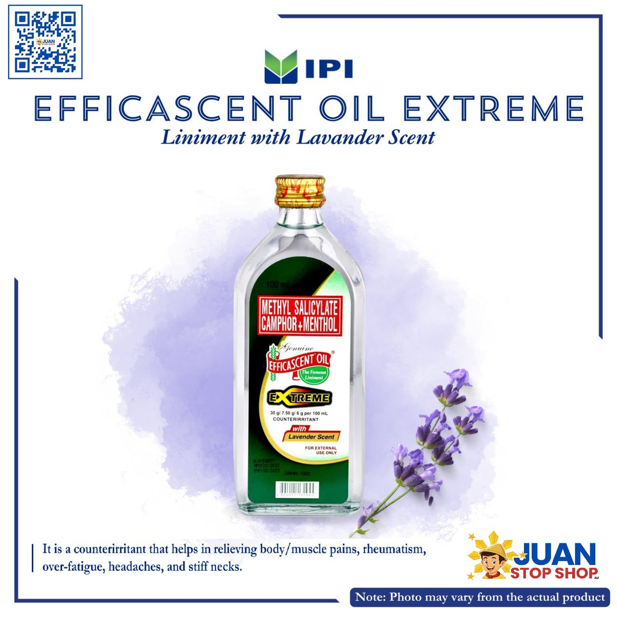 EFFICASCENT OIL EXTREME WITH LAVENDER SCENT 100ML