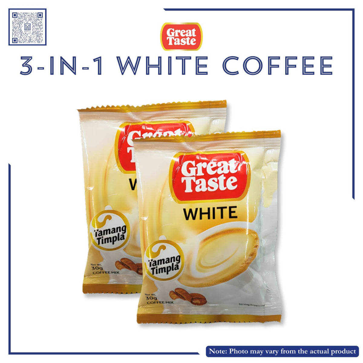 GREAT TASTE 3 IN 1 WHITE COFFEE 10X30G