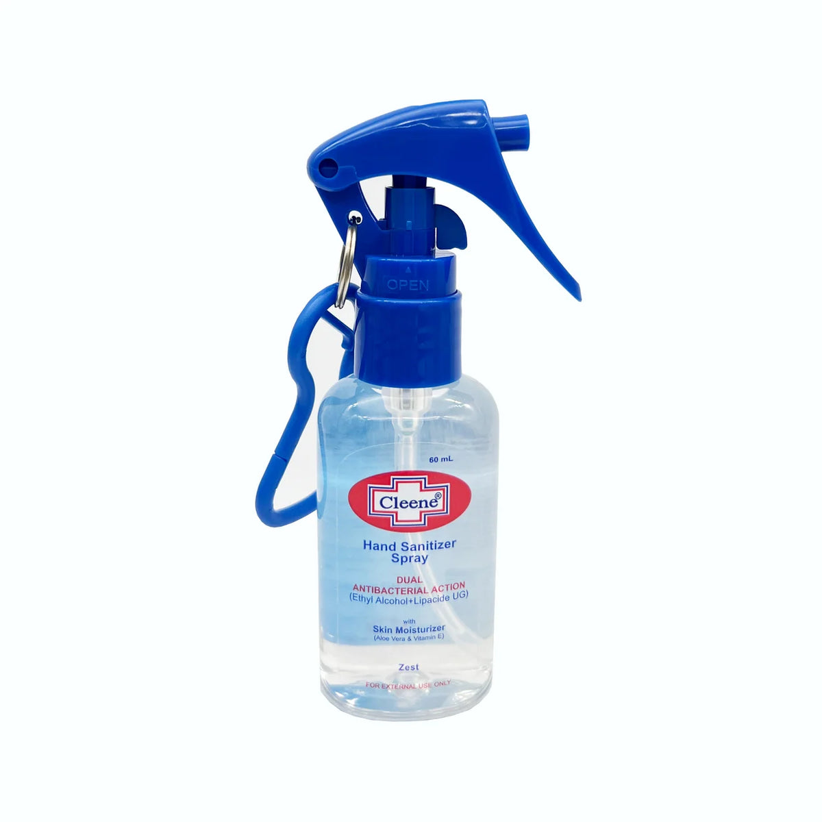 CLEENE HAND SANITIZER SPRAY ZEST 60ML WITH CARABINER