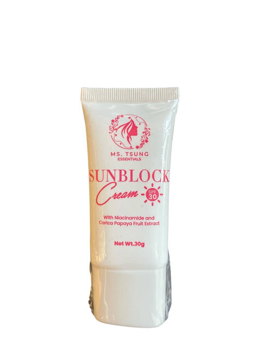 MS. TSUNG ESSENTIALS SUNBLOCK CREAM SPF30 30G NIACINAMIDE+CARICAPAPAYAEXTRACT (BBD 09/2027)