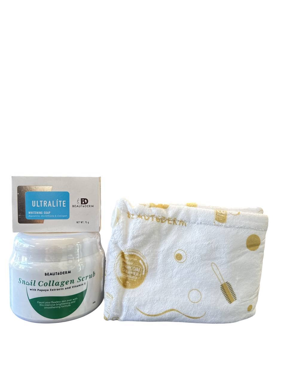 BEAUTEDERM SNAIL COLLAGEN SCRUB 500g W/ FREE ULTRALITE WHITENING SOAP