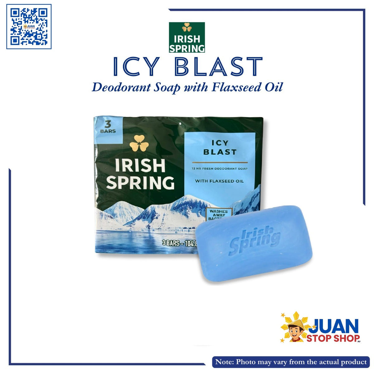 IRISH SPRING ICY BLAST SOAP 104G