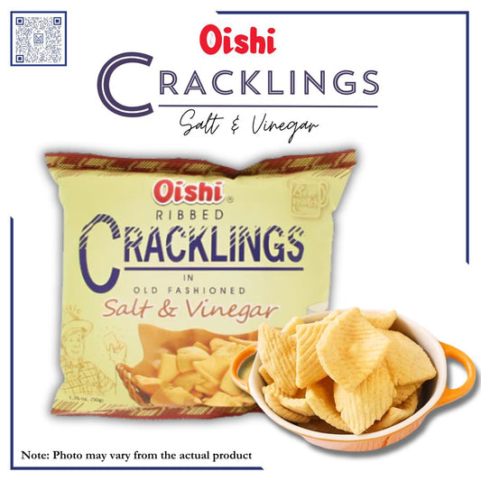 OISHI RIBBED CRACKLINGS SALT & VINEGAR 50g