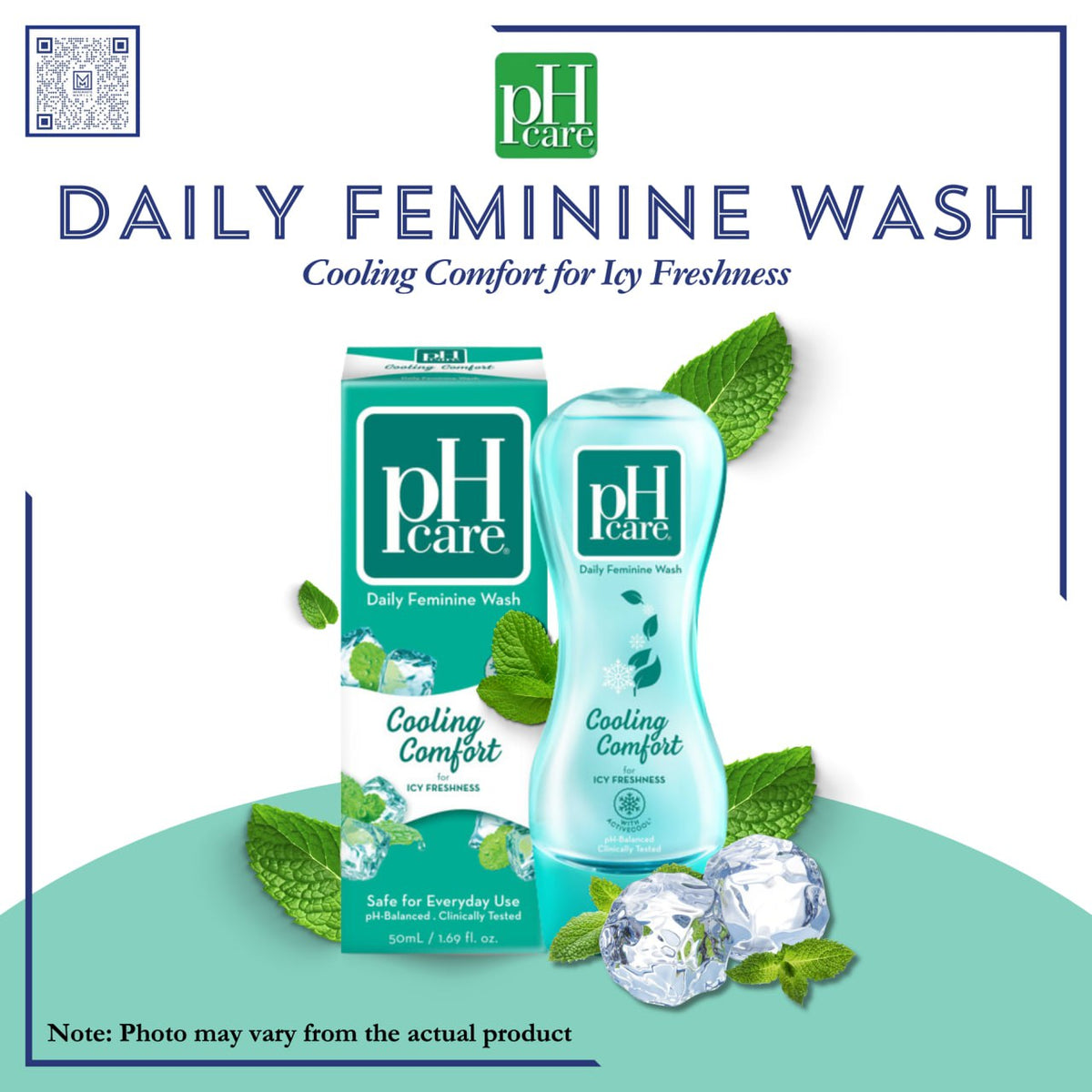 PH CARE DAILY FEMININE WASH, COOLING COMFORT, 150ml