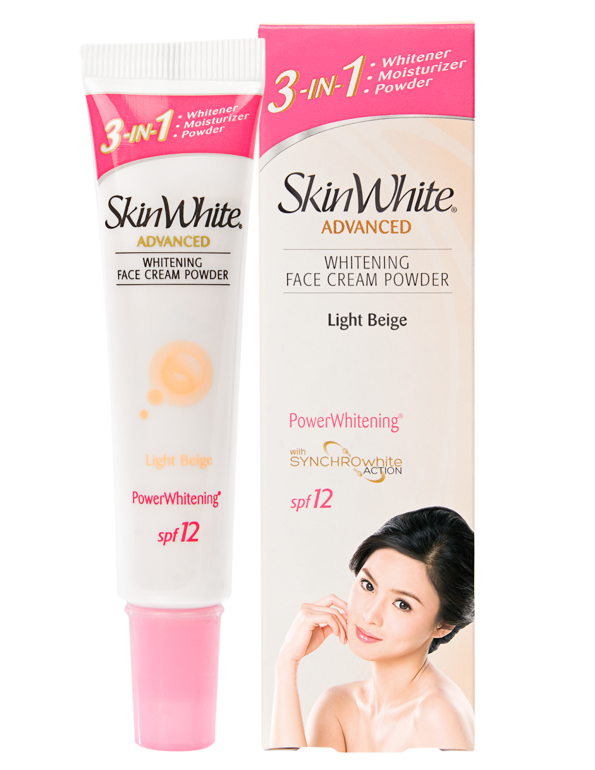SKIN WHITE ADVANCED FACE CREAM LIGHTENING POWDER LIGHT BEIGE 20G